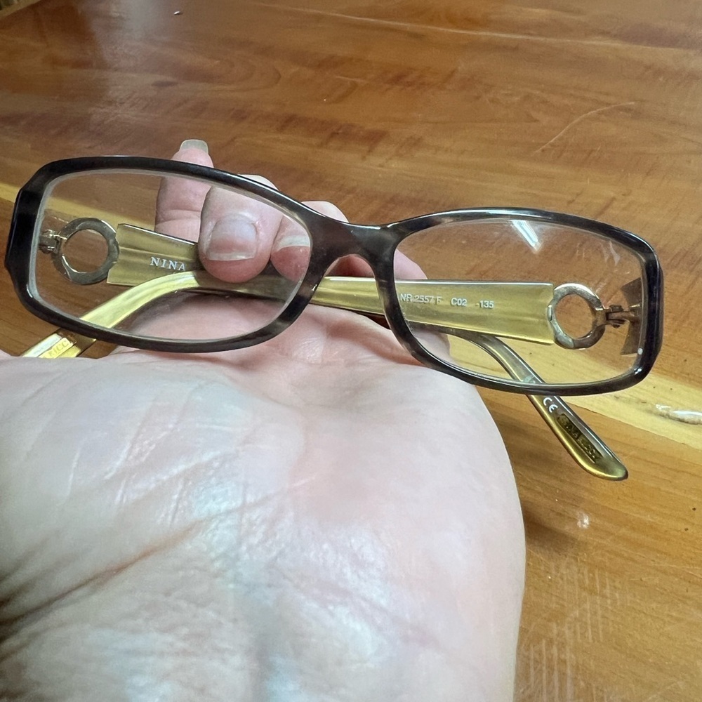 Nina Ricci Brown Rectangular Eyeglasses Prescription